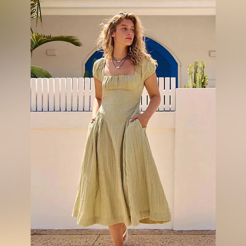 Ciara Pucker Check Midi Dress